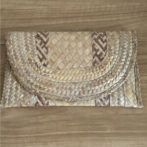 Vintage Jute Handmade Clutch Bag, Straw Purse